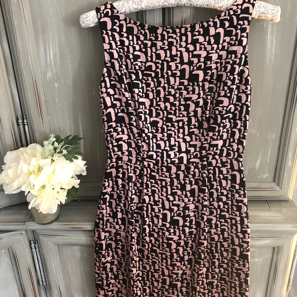 NICOLE MILLER Navy & Pink Pencil Skirt Dress